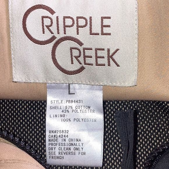 Unisex Vintage Cripple Creek PBR Winter Jacket Tan & Black Large - Picture 6 of 16